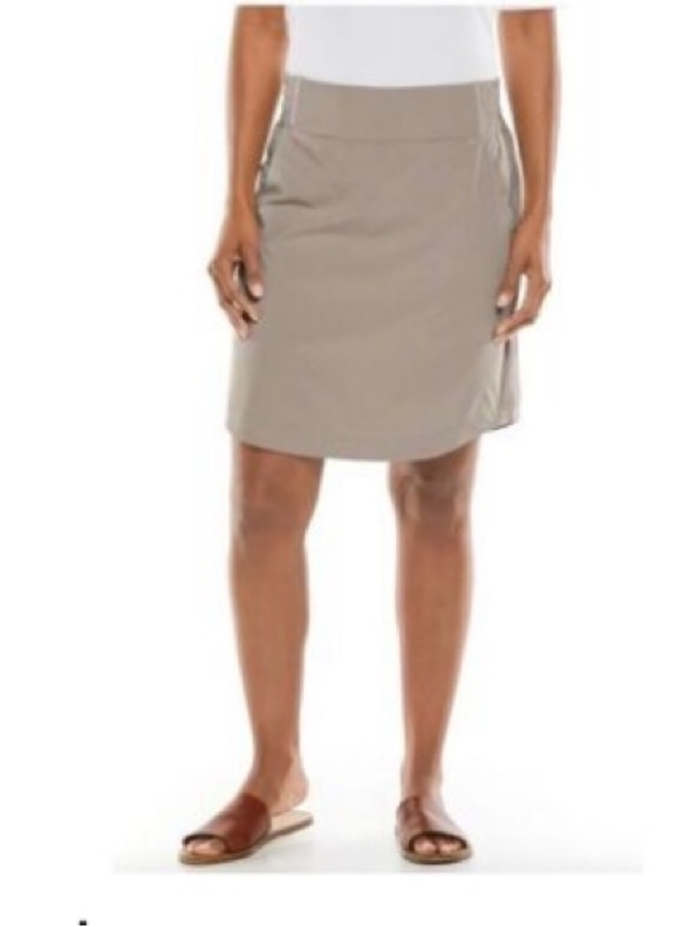 Coolibar Pisa Travel Skort Sz Large Tan